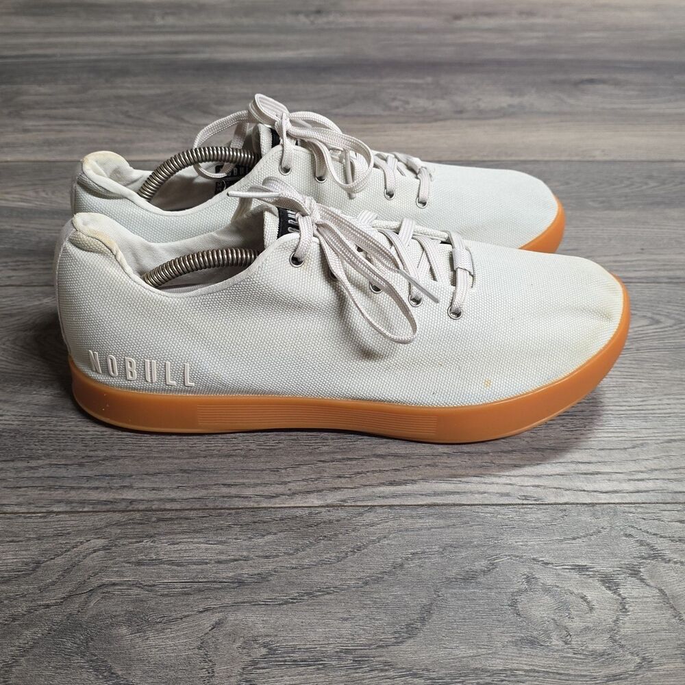 Nobull Herren Canva Gum Sole Sneaker Trainer Size 11.5 Ivory Light Shoes